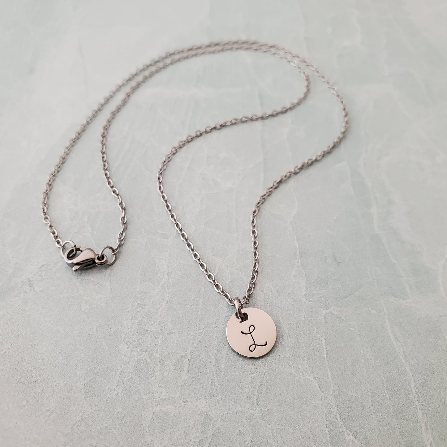 Initial Necklace Single Script