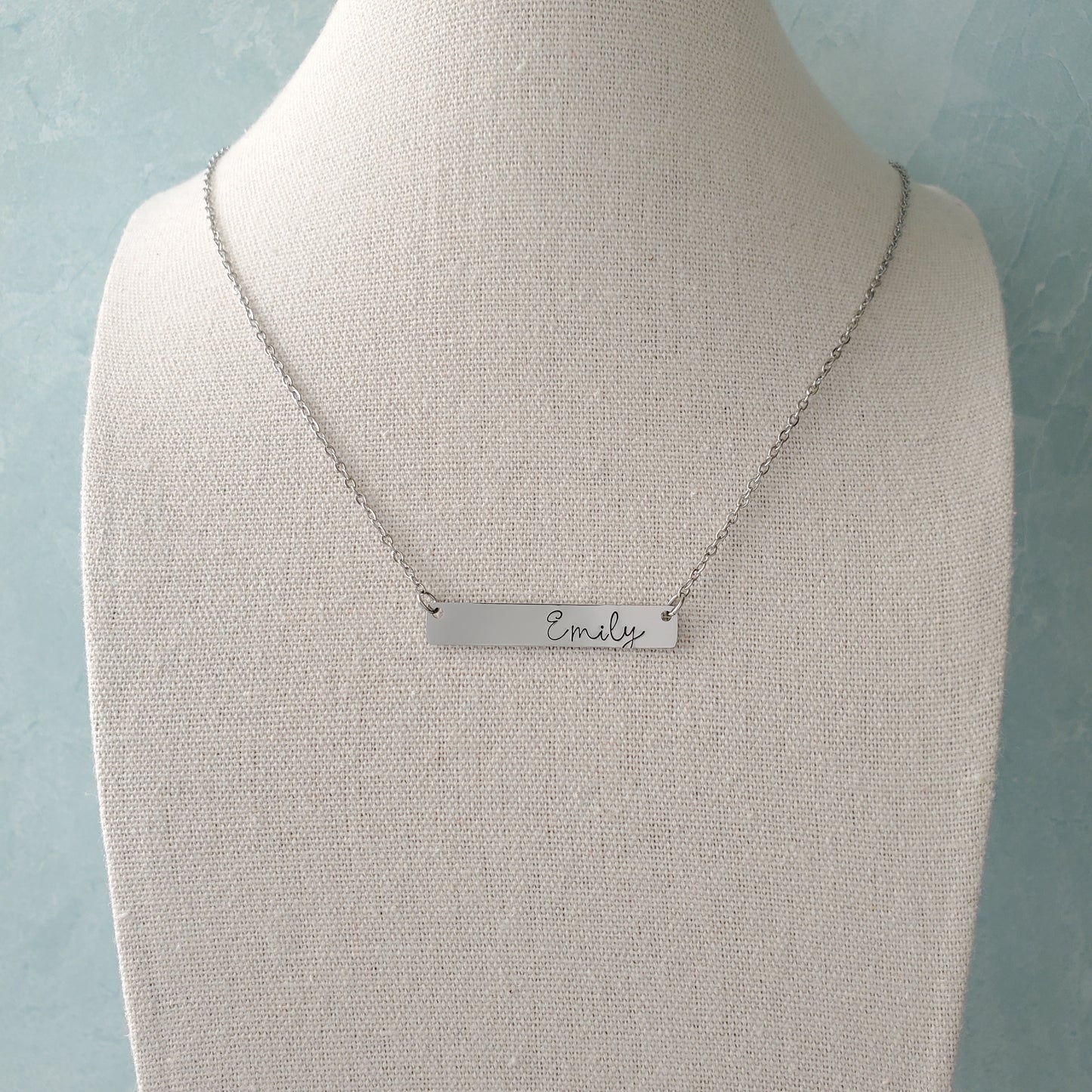Horizontal Bar Necklace Script Name