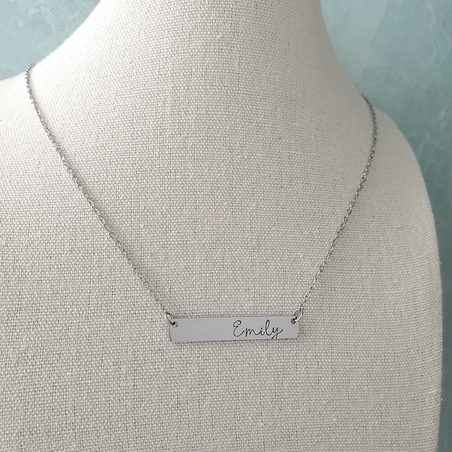Horizontal Bar Necklace Script Name