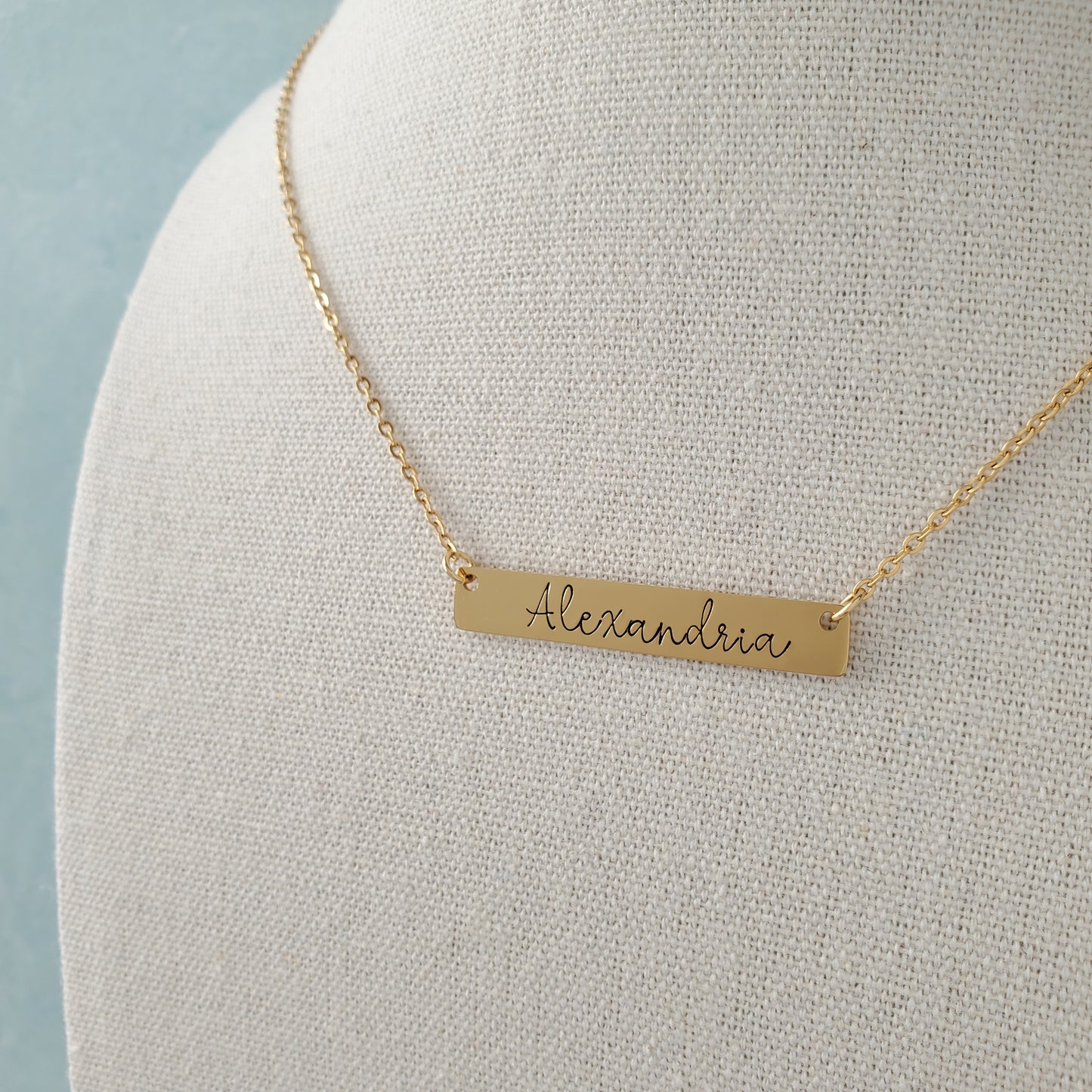 Horizontal Bar Necklace Script Name