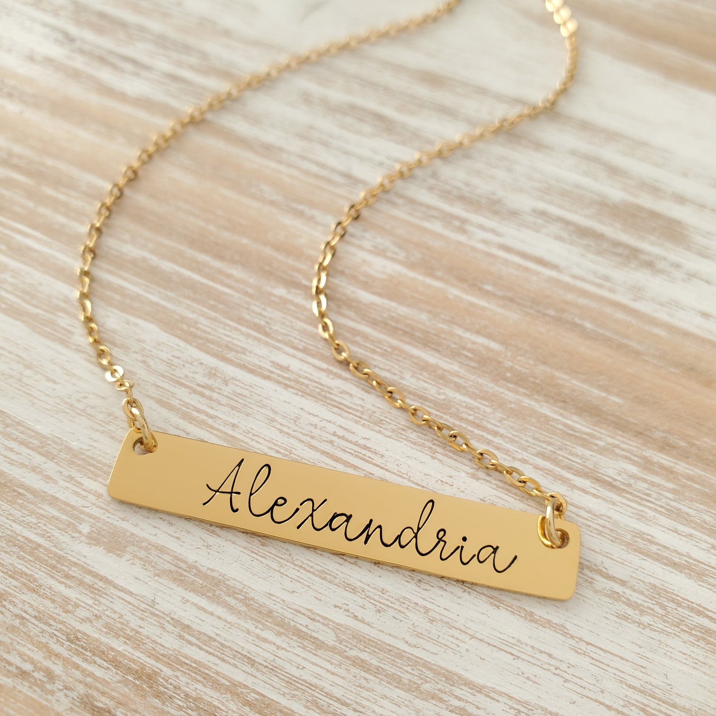 Horizontal Bar Necklace Script Name