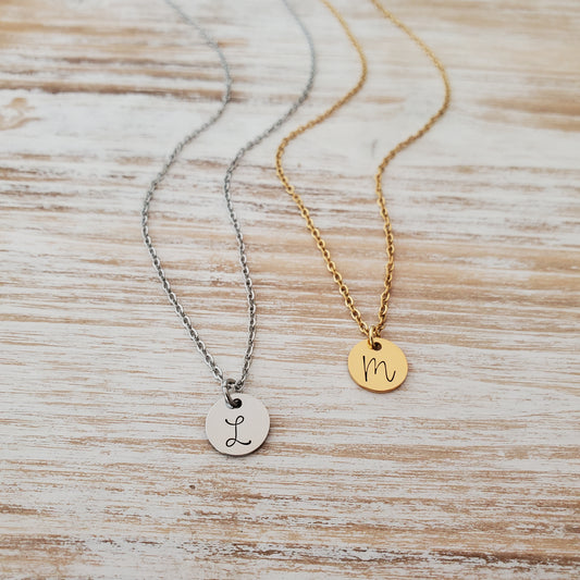 Initial Necklace Single Script