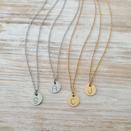 Initial Necklace Single Print